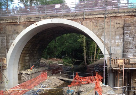 Concrete bridge in Wrexham